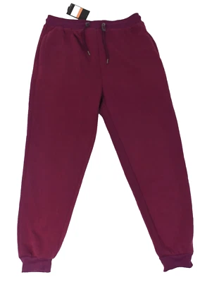 Galaxy Mens Jogger Sweat Pant Drawstring New XL Fleece Burgundy Slim Fit - Image 1 of 4