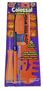 Colossal Halloween Pumpkin Carving Kit 10pc Set Tools & Stencils New in Box NIB - Picture 1 of 2