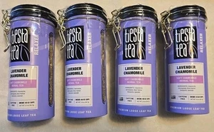 Tiesta Tee (4er Pack) Lavendel Kamille Loseblatt Premium KRÄUTERTEE Dosen 2oz EA - Bild 1 von 10