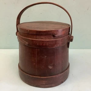 Vintage Firkin Bucket Two Bands with Handle 8 1/2”H - Bild 1 von 13