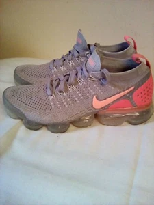 Nike Women's SZ 8 Air Vapor Max Flyknit To Gray Pink Orange - Picture 1 of 9