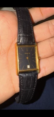 Pulsar VX32-X343 Rectangle Tank Gold Tone Mens Watch Leather Strap AS-IS - Image 1 of 3