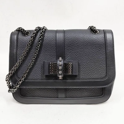 NO TARIFF Christian Louboutin Shoulder Bag Black Leather 3982478 - Image 1 of 4