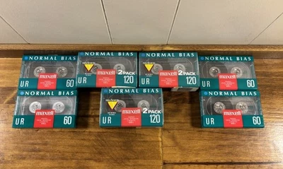 Maxell UR 120 & 60 Audio Cassettes Normal BIAS, 10 Cassettes, Brand New Sealed - Image 1 of 4