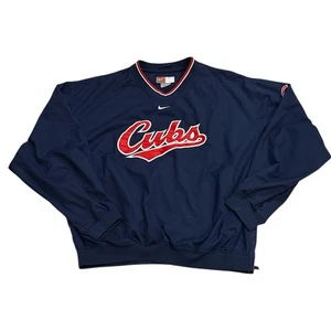 Vintage Nike Chicago Cubs Baseball Center Swoosh Blau Windbreaker Jacke Herren L - Bild 1 von 8