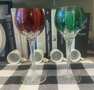 AJKA ARABELLA CRISTALLO TAGLIATO A TRASPARENTE VINO GUSCI BICCHIERI CALICI 8” Set di 2 (bx) - Foto 1 di 8