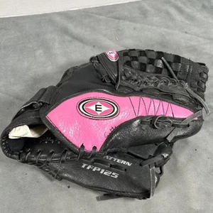 "Guante de béisbol lanzamiento rápido Easton TFP125 12 1/2"" DERECHO cuero palma negro y rosa" - Imagen 1 de 10
