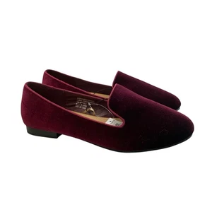 Mocasín Torrid Terciopelo Rojo Borgoña 10WW Plano Mujer Nuevo Vacaciones Fiesta Comodidad - Imagen 1 de 9