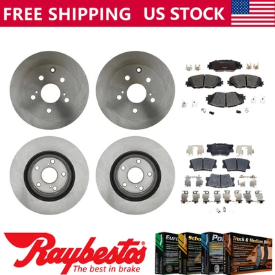 Rotores de freno delanteros traseros y pastillas de freno de cerámica para Toyota RAV4 2014 - Raybestos Foto 1 de 4