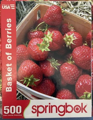 Springbok Basket Of Berries Strawberries Puzzle 500 pcs Complete, Good shape. - Image 1 of 3