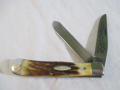 Case XX Vintage 1977 Blue Scroll Stag Trapper 5254 SS Foto 1 de 4