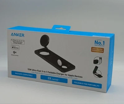 Anker MagGo 15W Ultra 3-in-1 Qi2 Foldable Charger for iPhone/Apple Watch/Airpods - Image 1 of 4