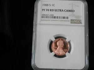1988-S Lincoln cent NGC PF 70 RD ULTRA CAMEO - Picture 1 of 3