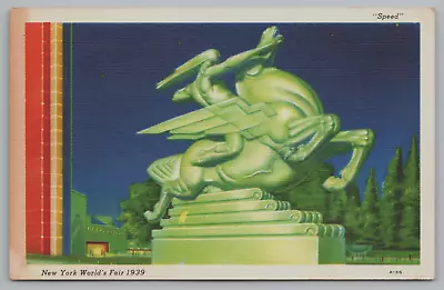 Postcard New York World's Fair 1939 Speed Unposted - Image 1 of 2