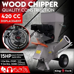 15HP Engine Wood Chipper Garden Mulcher Shredder Mulch Chip Tree Branch S+ - Picture 1 of 12