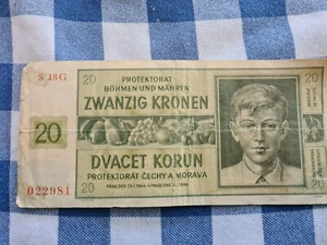 20 Korun bank note of Czechoslovakia Soc.Rep. from 1944 - Picture 1 of 2