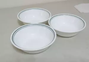 Country Cottage Corelle Cereal Fruit Desert Bowls 3 Green & Blue 6.25" Microwave - Picture 1 of 3