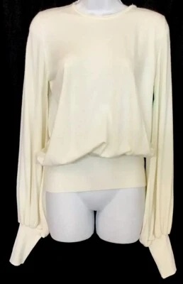 Suéter Top The Row Alend Blanco Manga Abullonada Lana Tejido Puño Acanalado Nuevo con Etiquetas $1990 XS Foto 1 de 4