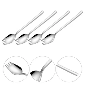 4 Pcs Stainless Steel Salad Spoon Noodle Metal Fruit Servers Work Baby - Picture 1 of 12