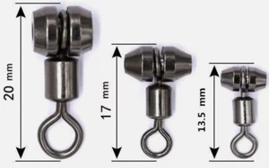 100Pcs Heavy-Duty Rolling T Swivel 3 Way Swivel Rigs Fishing Tackle Connector - Picture 1 of 27