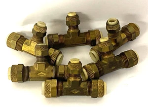 IMPERIAL BRASS UNION COMPRESSION TEE CONNECTOR SIZE-A. 3/8 B. 1/2 X 1/2 OAL-2" - Picture 1 of 6
