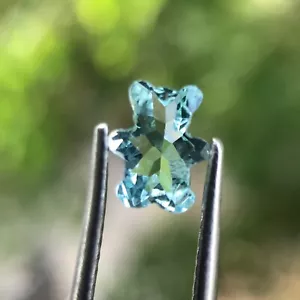 Natural 7 MM Aquamarine Teddy Cut , March birthstone, Special Cut Aquamarine . - Picture 1 of 6