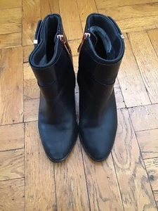 Botines de cuero negros Luxe Ted Baker para dama talla 6,5/36,5, 100 % cuero - Imagen 1 de 4