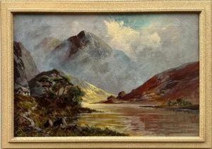 Francis E. Jamieson (1895-1950) : Highland Loch Scene, signed oil on canvas - Picture 1 of 5
