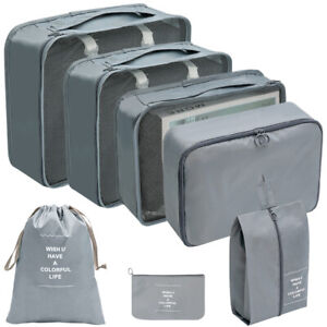 Large Pieces Organiser Set Luggage Suitcase Storage Bags Packing Travel Cube UK