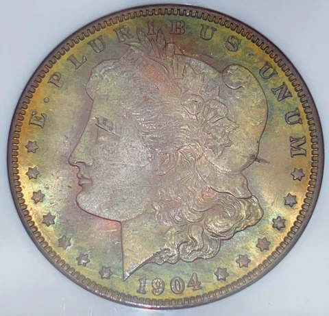 1904-O NGC MS64 Morgan Silver Dollar Lush Green + Blue Toning 673003 Cover