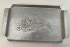 Everlast Metal Hand Forged Hammered Aluminum Platter Tray Roses Flowers