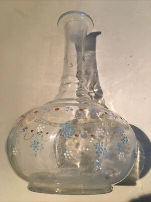 Old Antique Vintage Glass Painted Barber Bottle  - Image 1 of 3