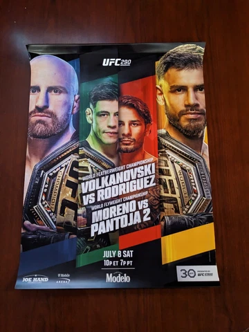 UFC 290 18x24 Promotional Poster featuring Volkanovski, Rodriguez,  Moreno & Cover