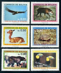 *Bolivia 1987 FAUNA Condor Tapir Bear Bird Tucan Yv.683/88 MNH