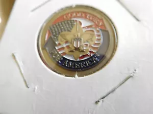 DS SCOUT BSA GOOD TURN FOR AMERICA RED WHITE AND BLUE HAT PIN FDL USA FLAG BADGE - Picture 1 of 5