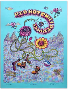 Póster de Red Hot Chili Peppers San Antonio - Versión AP azul ✅ ¡Envío hoy! #/100 - Imagen 1 de 2