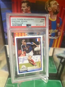 2002 PANINI ROAD TO WORLD CUP ZINEDINE ZIDANE ROOKIE STICKER #98 PSA 9 MINT - Picture 1 of 18