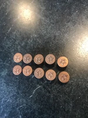 "10 pantalones de mezclilla antiguos de colección con cabeza de estrella remaches de cobre para trabajo de cuero ropa reutilizables de 1/2""" Foto 1 de 4