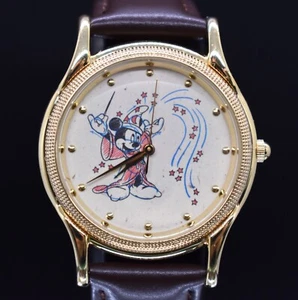 Vtg FOSSIL Disney Sketches of Sorcerer Mickey Limited Ed 500 NEW BATTERY & BAND - Picture 1 of 10