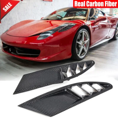 For Ferrari 458 2011-2013 Real Carbon Fiber Front Air Intake Vent Cover Trims - Imagen 1 de 4