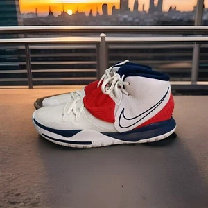 Nike Kyrie 6 USA White Blue Red Basketball Shoes BQ4630-102 Men's Size 14 - 2020 - Picture 1 of 12