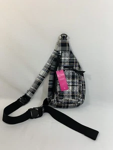 NWT Vera Bradley Mini Sling Backpack In Navy Blue Plaid Print - Picture 1 of 16