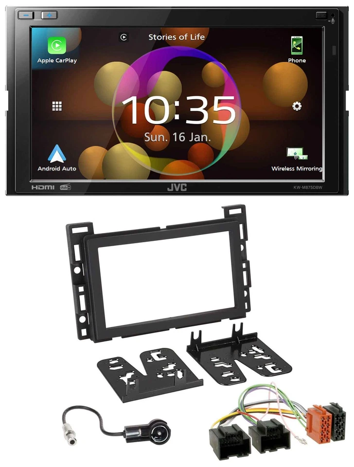 JVC DAB MP3 2DIN Bluetooth USB Autoradio für Chevrolet Opel GT 07-09 - Bild 1 von 4