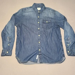 American Eagle Outfitters Hemd Herren Large Blau Chambray Langarm Button Down - Bild 1 von 16