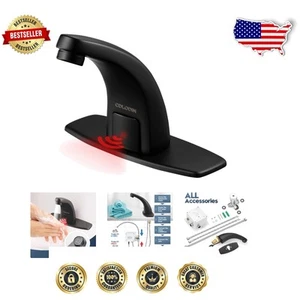 Automatic Black Bathroom Sink Faucet with Temperature Mixer and Control Box - Picture 1 of 9