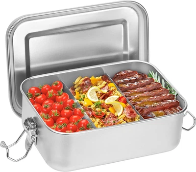 Lunch Box in Acciaio Inossidabile Con 2 Scomparti, Lunch Box Sigillato E a Tenut - Immagine 1 di 4
