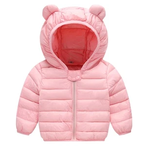 Chaqueta de bebé Abrigo de invierno Chaqueta con capucha Abrigos ultraligeros con capucha Rosa 12-24 M - Imagen 1 de 8