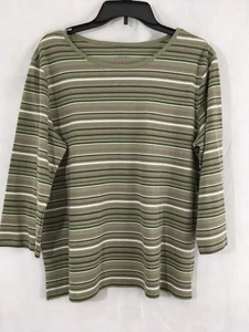 Top Pullover a Rayas Manga 3/4 Hastings & Smith Talla L Verde - Imagen 1 de 7