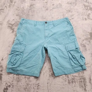 Eddie Bauer Shorts Mens 36 Blue Cargo Pockets Cotton Outdoors Utility Streetwear - Picture 1 of 12