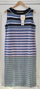 MARNI Uniqlo Women’s Blue Green Pink Striped Knit Sleeveless Dress M UK 12 EU 40 - Picture 1 of 13